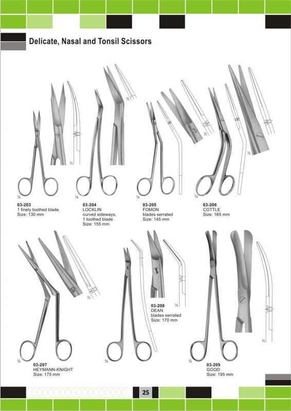 delicate, nasal and tonsil scissors