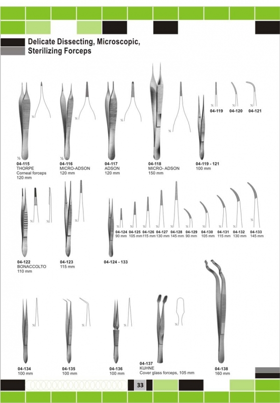 delicate dissecting, microscopic, sterilizing forceps 