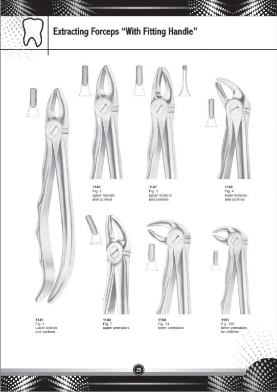 Extracting Forceps With Fitting Handle