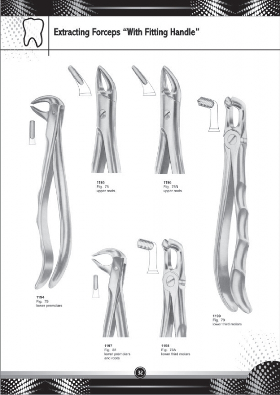 Extracting Forceps With Fitting Handle